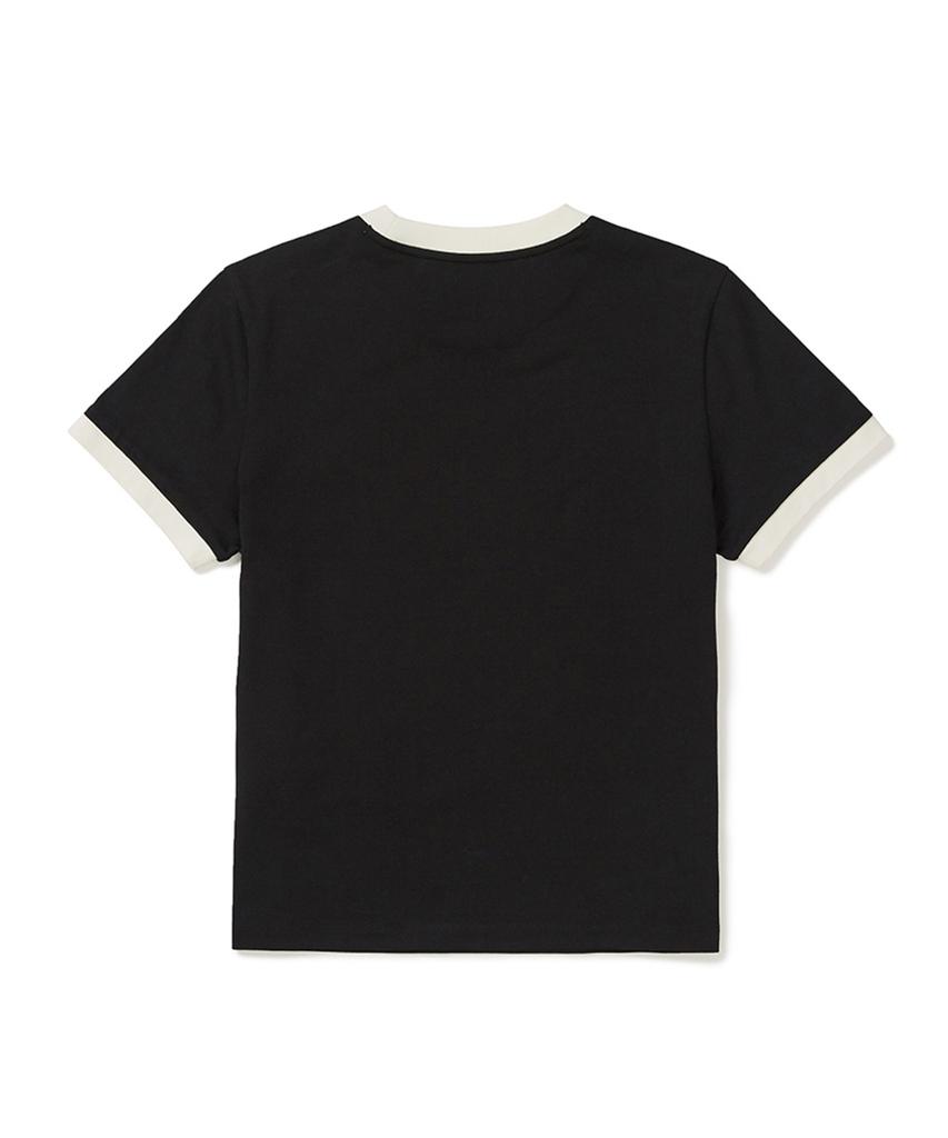 SNOWPEAK APPAREL Хлопковая женская футболка с контрастным воротником и коротким рукавом (S25Mwfts63) черный