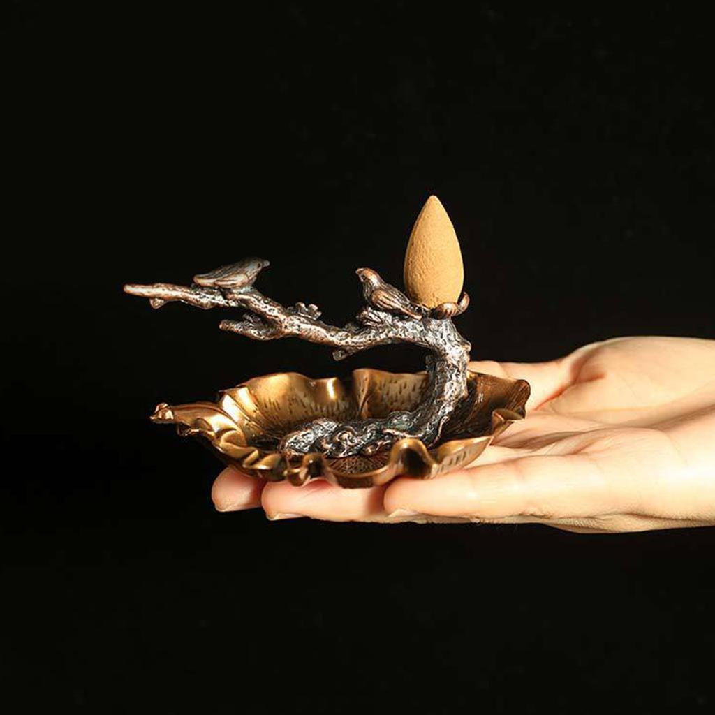 Винтажный металлический держатель для благовоний с обратным потоком в виде ветки дерева, водопад из благовоний, подставка для конусов благовоний для медитаций и релаксации