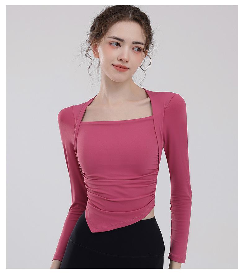 New Quick-dry Long-sleeved Top With High Elasticity, Nude-like Feel, Back Hollow-out, Slim-fitting, Sports Fitness Wear For Women