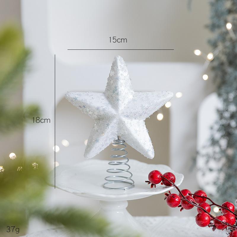 Christmas Glowing Tree Topper Five-Pointed Star Shining Lamp Xmas Colorful Topstar Ornaments Navidad Decora