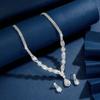 Claw Chain Rhinestone Jewelry Set Water Drop Necklace Wedding Party Earrings  Banquet