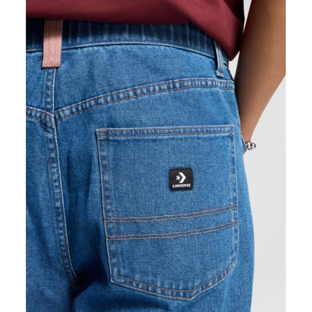 Converse Мешковатые джинсовые брюки с открытым подолом, средний светлый индиго 10027289 A01