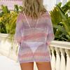 Women's Sexy Fashion Comfortable Hollow Mesh Long-sleeved Bikini Beach Knitted Sun Top