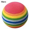 50PCS EVA Lightweight Wear Resistant Indoor Practice Stripe Golf Foam Ball Colorful Pet Cat