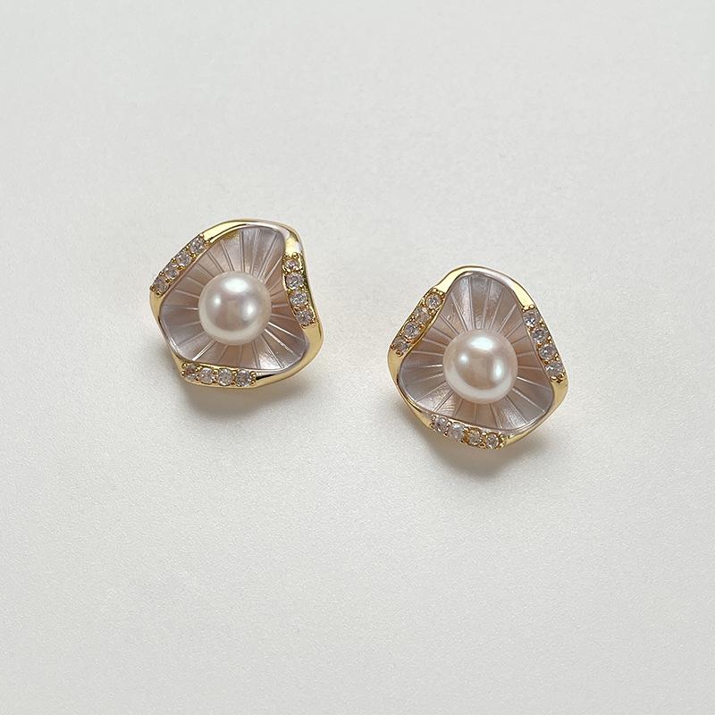 Тренд 2026: Высококачественные серьги-гвоздики из пресноводного жемчуга и стерлингового серебра