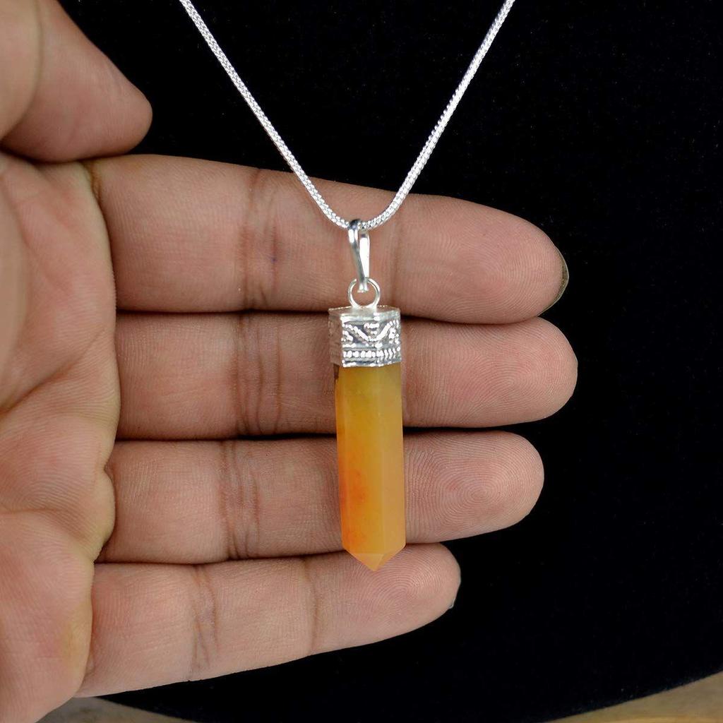 Подвеска-карандаш из кристалла Рейки с натуральным сертифицированным кристаллом качества AAA с сертификатом и металлической цепочкой для исцеления и кристаллическими лечебными драгоценными камнями