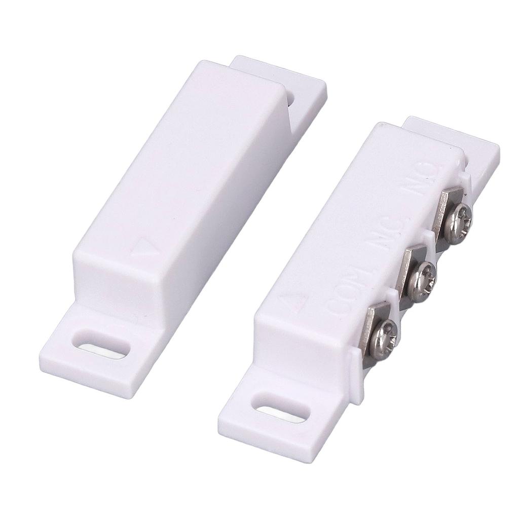 2 Sets Magnetic Reed Switch NO NC Wired Surface Mounted Magnetic Contact Switch for Door Window