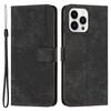 For iPhone 13 Pro Leather Stand Wallet Phone Case Skin-touch Lines Imprinted Phone Cover