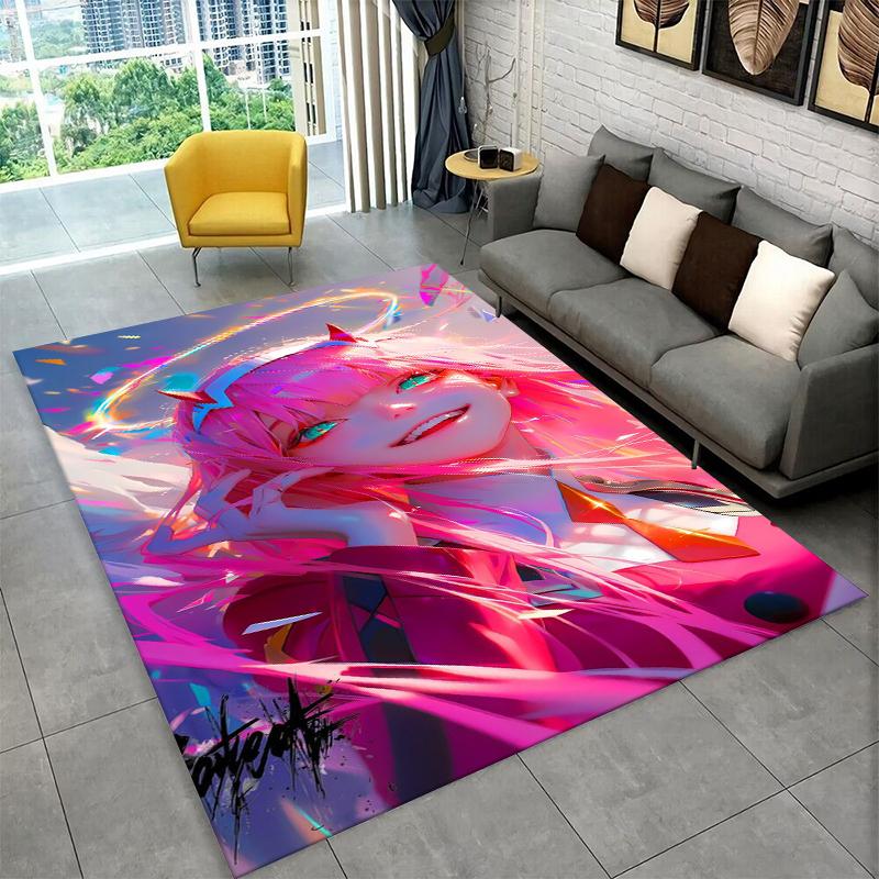 Cartoon Zero Two Sexy Girl DARLING in FRANXX Carpet Rug for Bedroom Living Room Sofa Doormat Home Decor,Kid Area Rug Non-slip
