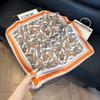 Spring and summer new Korean fashion sweet polka dot simulation silk small square scarf women's thin sunscreen silk scarf decorative small scarf