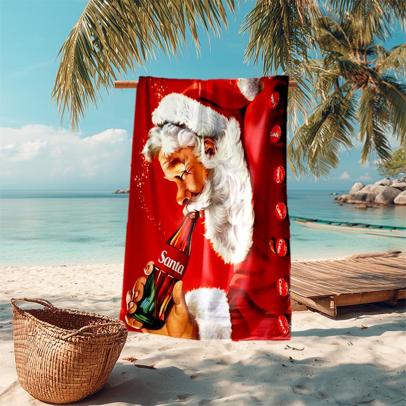 Christmas Gift Halloween Theme Bear Truck Coca Cola beach towel outdoor camping vacation swimming beach towel outdoor absorbent bath towel Y9
