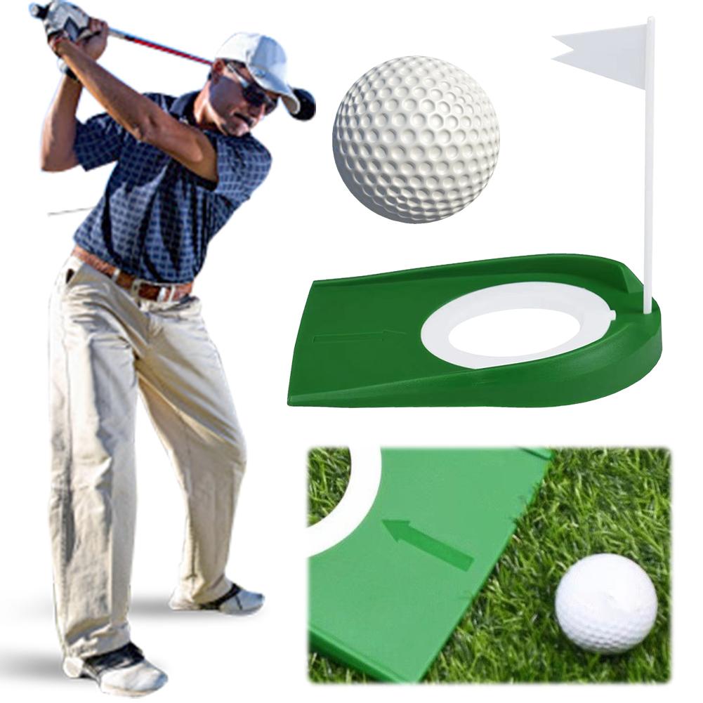 Golf Putting Cup Golf Training Putters Hole with Flag Golf Putting Training Aids Golf Putting Disc for Indoor Outdoor