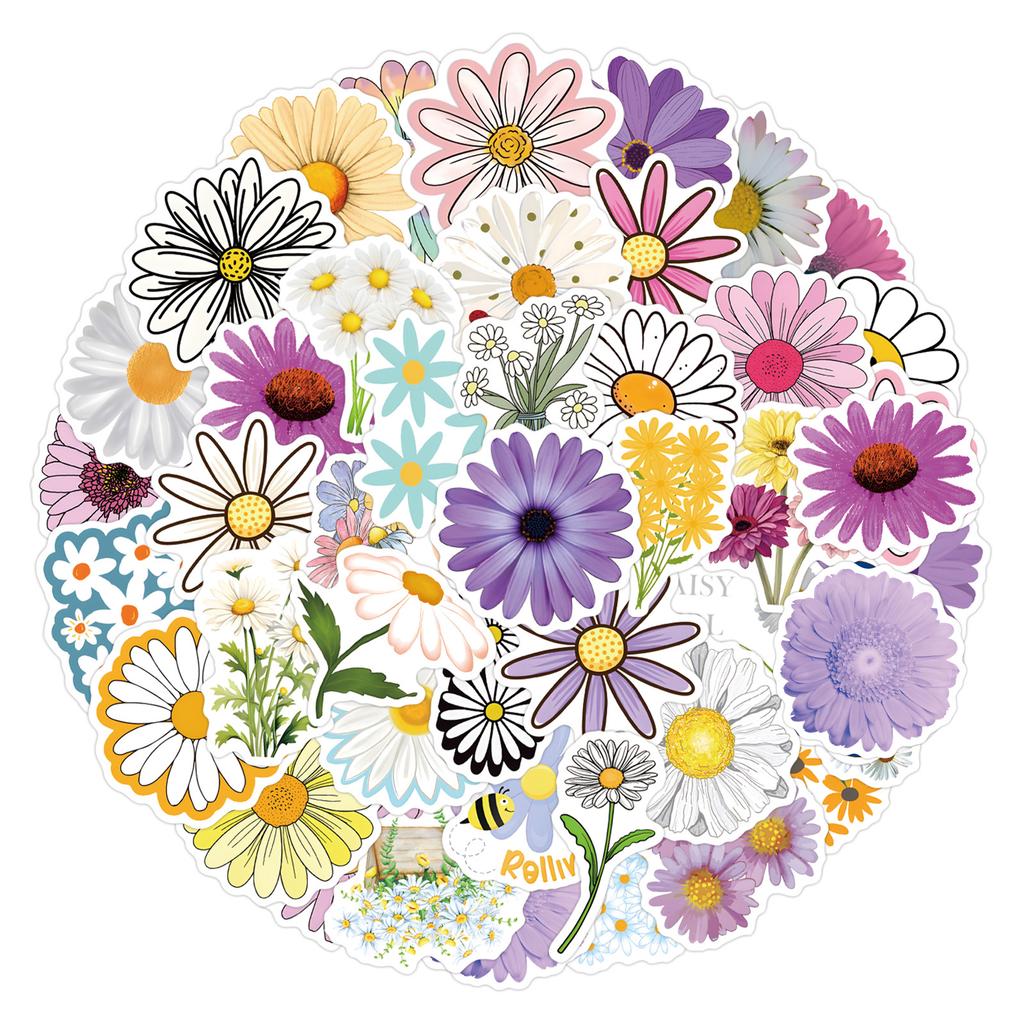 55 Daisy Graffiti New Stickers Decorative Scooter Water Cup Helmet Waterproof Stickers