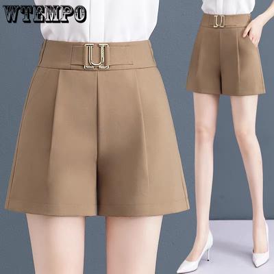 Летние женские шорты, модные свободные шорты с высокой талией, широкие шорты, повседневные шорты, костюм, шорты