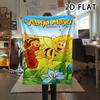 1Pc Bees and Maya Print Flannel Blanket, High quality Comfortable for All Seasons, Home Decor, Warmth and Comfort, Perfect for Christmas Gifts