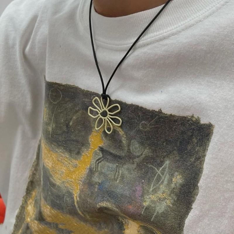 Элегантный Металлический Ажурный Цветочный Чокер Ожерелье Летний Чокер Длинное Ожерелье на Шнуровке Модные Y2K Украшения