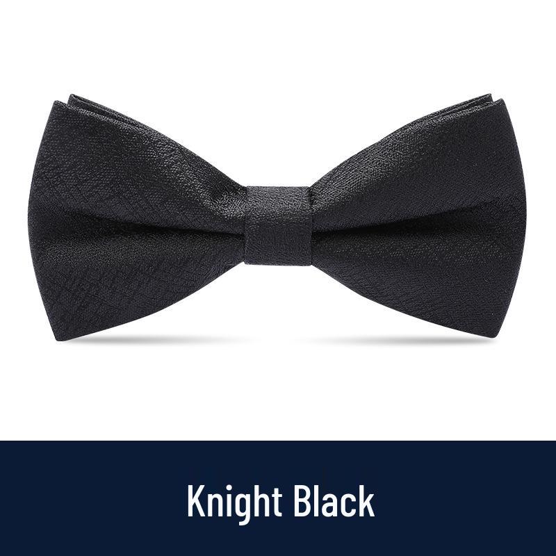 Men's Burgundy & Black Bow Tie for Weddings - British Korean Style