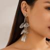 Retro Petal Earrings Studs Trendy Ginkgo Leaf Hollow Earrings Flower Long Hanging Earrings  Party