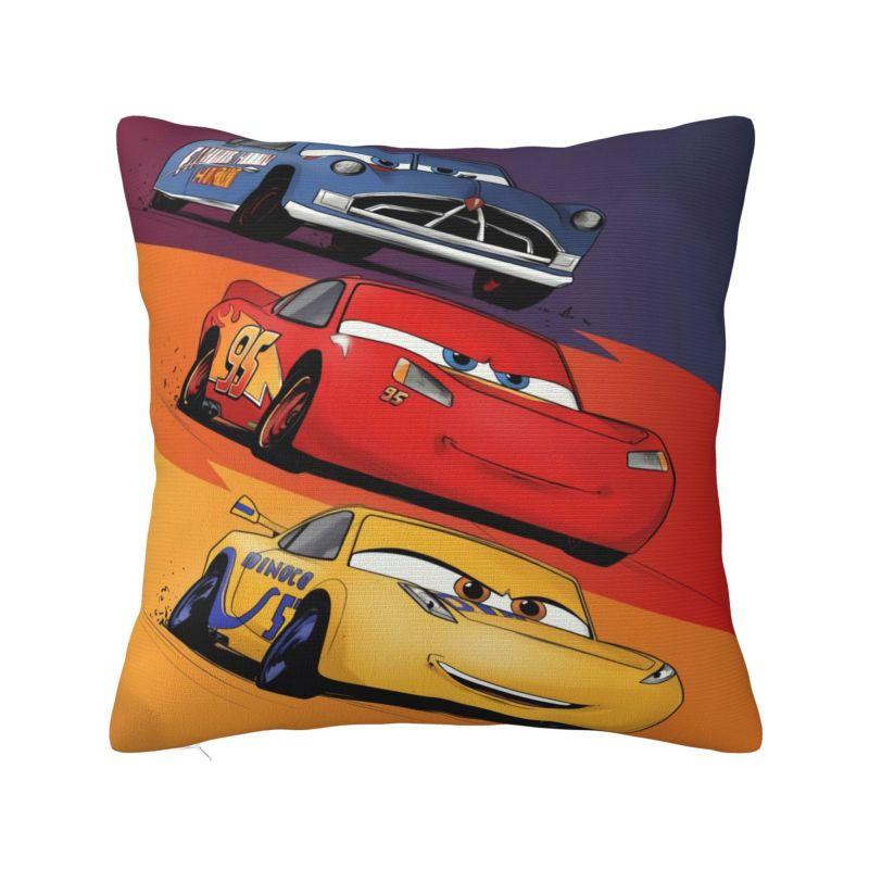 Custom Fashion Lightning McQueen Cartoon Cushion Cover 45x45cm Soft Pillow for Sofa Square Pillowcase