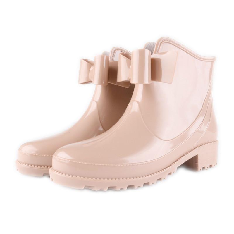 Женские модные водонепроницаемые и противоскользящие резиновые сапоги Bow Rain Shoes для активного отдыха на природе Галоши для сада