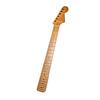 ST22 6-String AA Maple Electric Guitar Neck - Matte Concave Head, Tiger Pattern, Fully Baked Finish.
