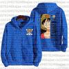 New Kids Anime One Piece Luffy Zip Up Hoodie Jacket 3-12Y Casual Long Sleeve Sweatshirt Autumn