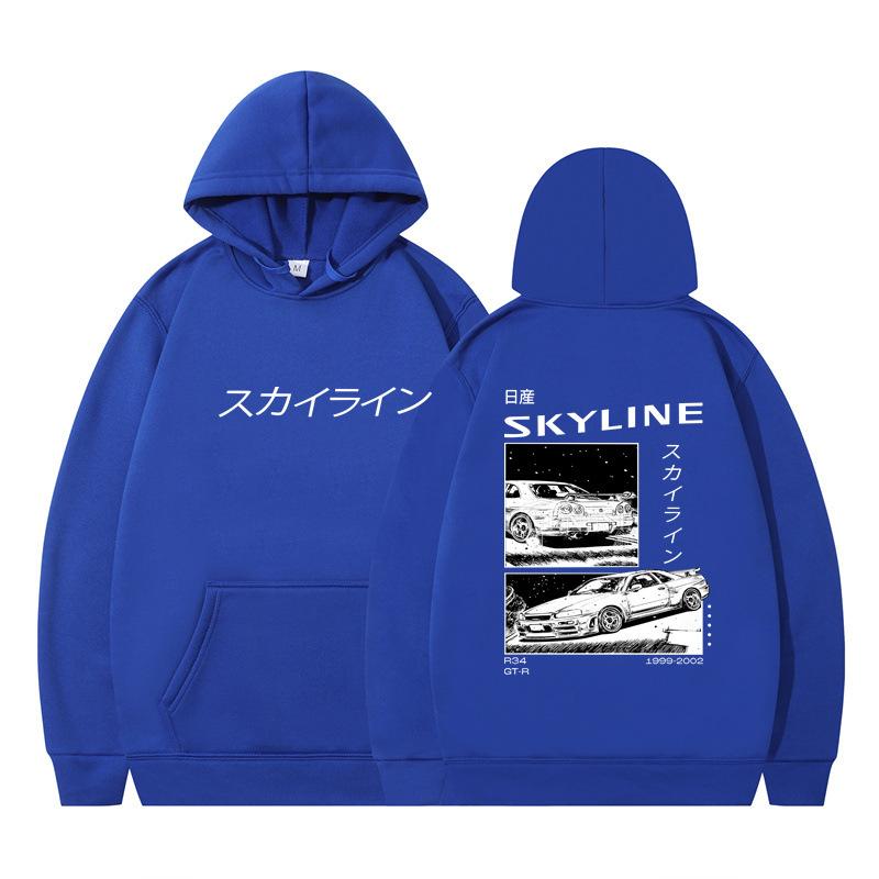 Autumn and Winter New Anime Drift AE86 Initial D Printing Fashion Casual Hooded Men's and Women's Sweatshirt