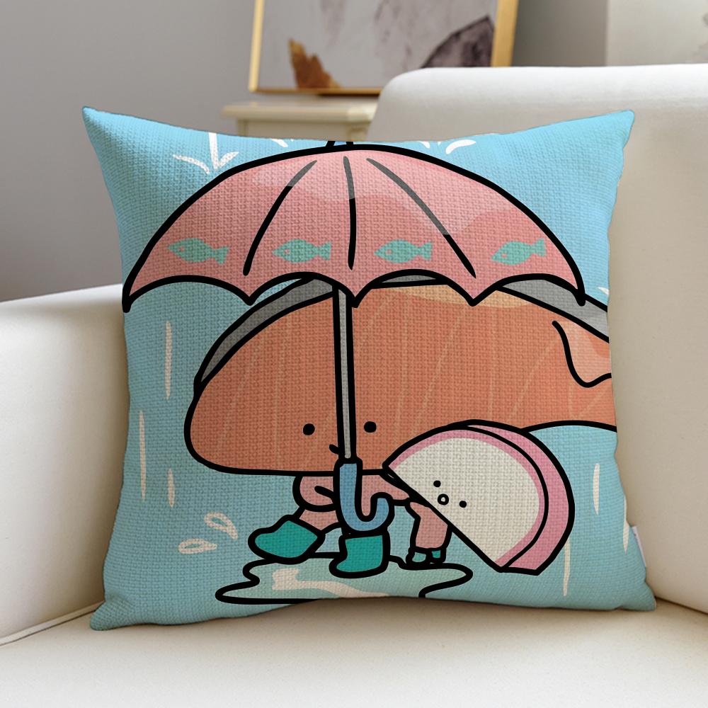 Lovely KKirinchanS Cushion Cover Breathable and skinfriendly linen pillowcase square removable and washable cushion
