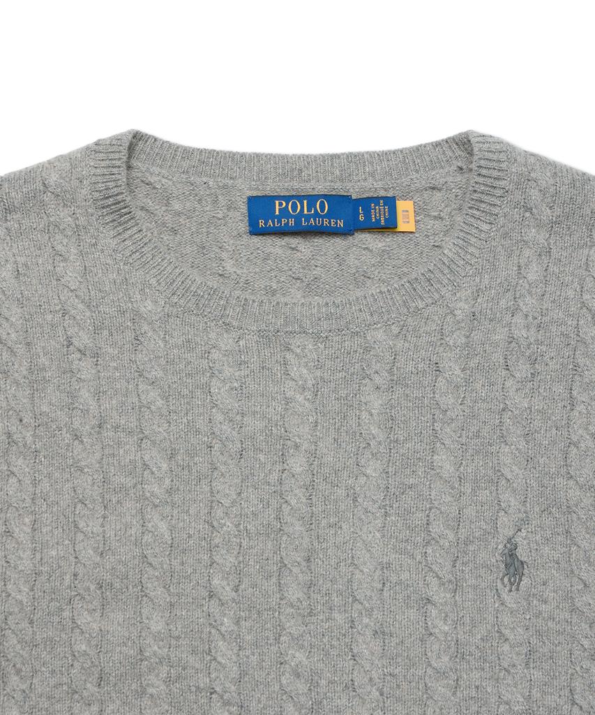 POLO RALPH LAUREN Cable Knit Wool Cotton Sweater - Grey