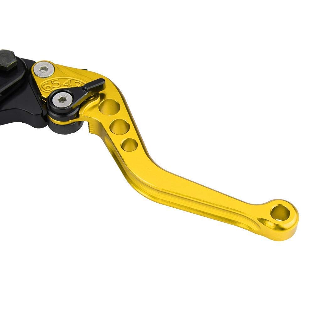 Motorcycle Brake Lever Left and Right Set of 2 22mm Hydraulic Brake Master Cylinder Clutch Lever Large Motorcycle General Purpose (Yellow)