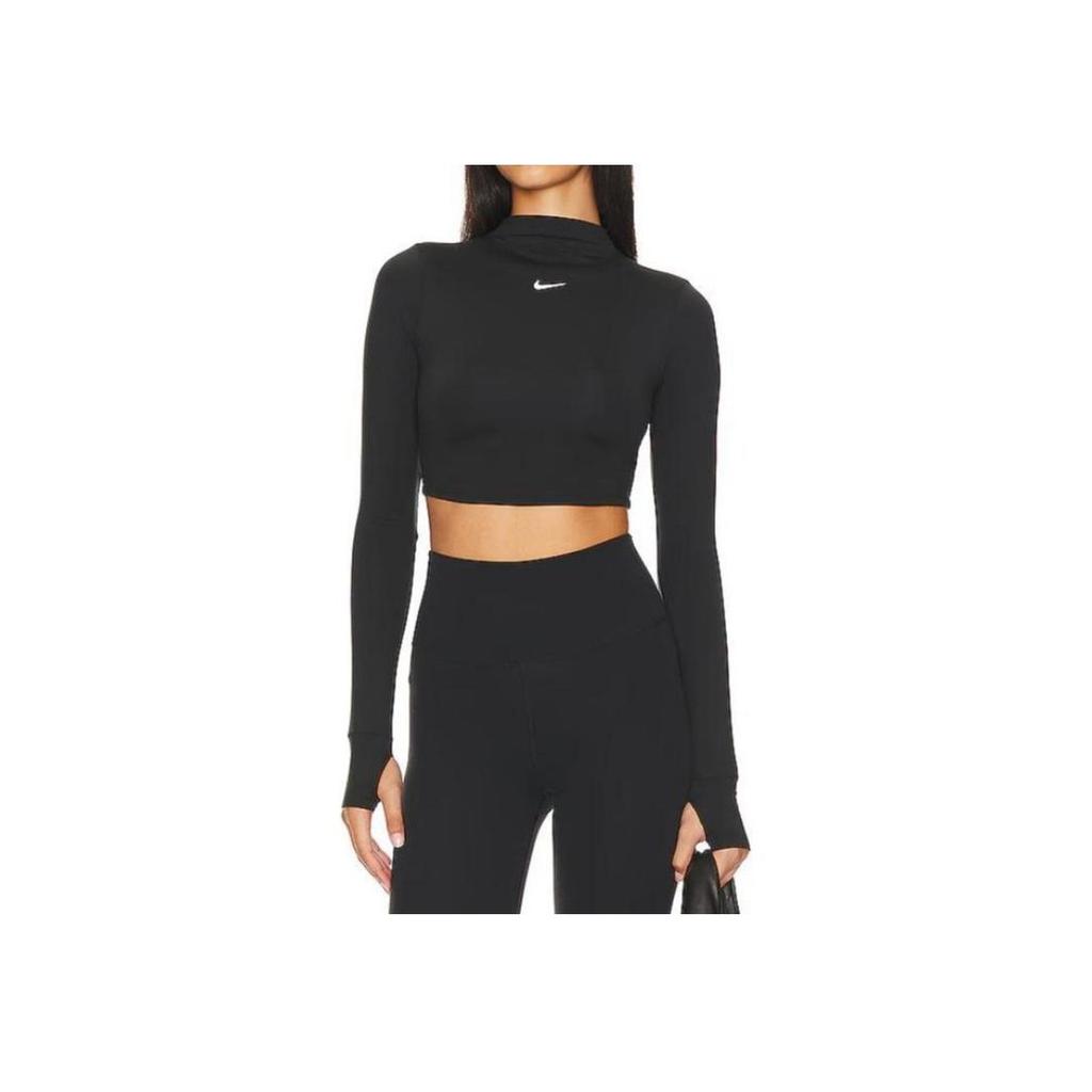 Nike Solid Logo Training Fitness Yoga Quick-Dry Short Sleeve T-Shirt Women Tops Black FB5277-010