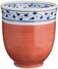 Mino Ware Teacup with Vermilion Arabesque Diameter X 8cm 200ml Microwave and Dishwasher Made In Product Number 135270 Pattern, Approx. 7.5cm Height,