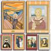 Cute Famous Painting Cartoon Art Poster And Prints Canvas Paintings Wall Art For Living Room Home Decoration