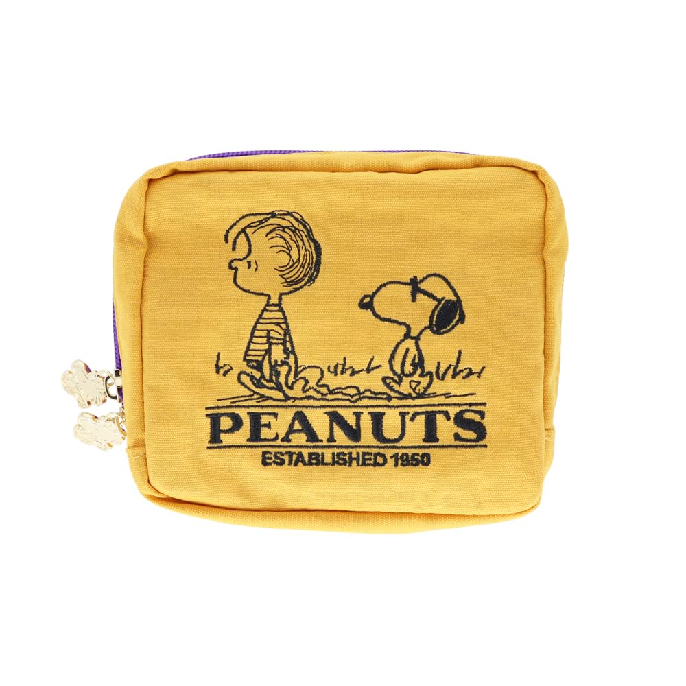 Sunstar Stationery Snoopy Pouch Square PEANUTS 75th Anniversary Yellow S2333929