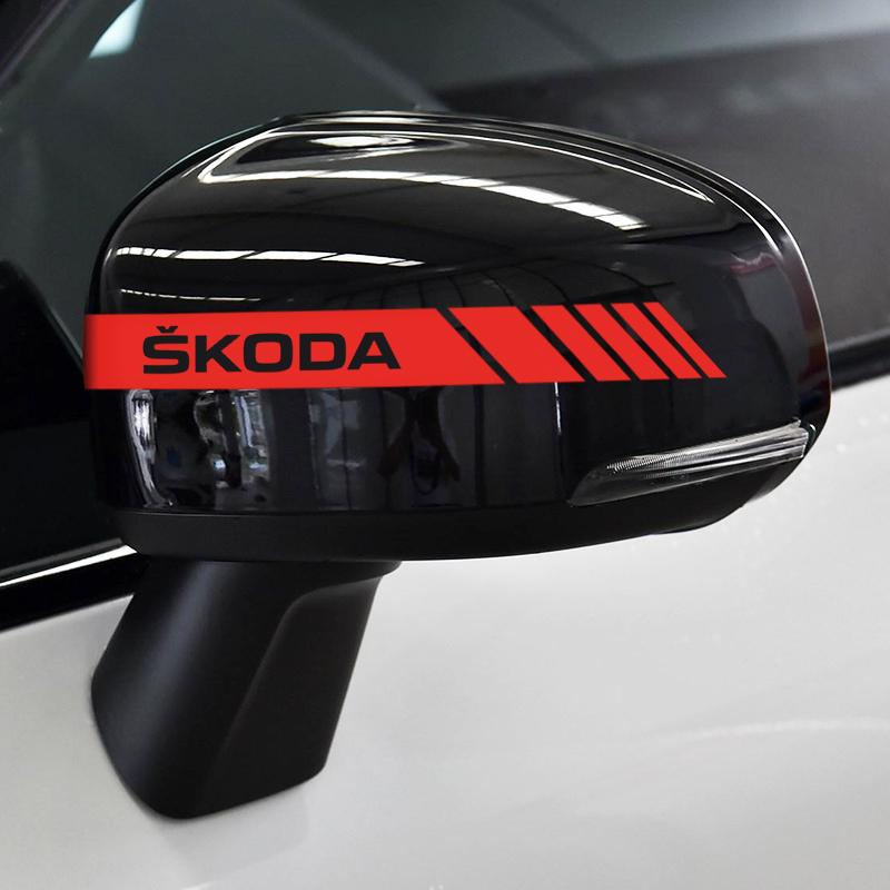 CGT1 20*2cm car rearview mirror side sticker waterproof decal, suitable for Skoda Octavia, Scala, Rapid, Kamiq, Kodiaq, Fabia, Superb