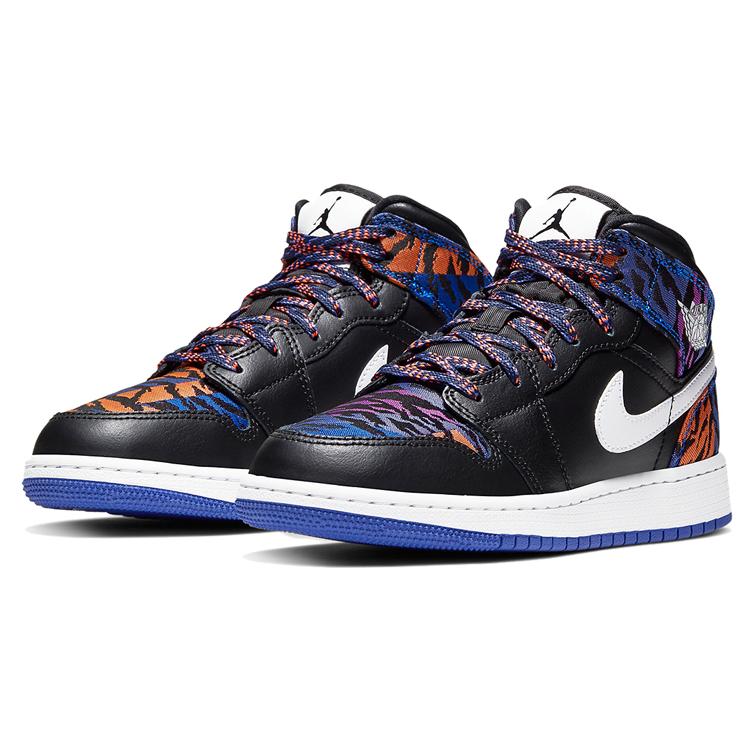 Jordan 1 Mid Разноцветная Тигровая Полоска GS AV5174-005
