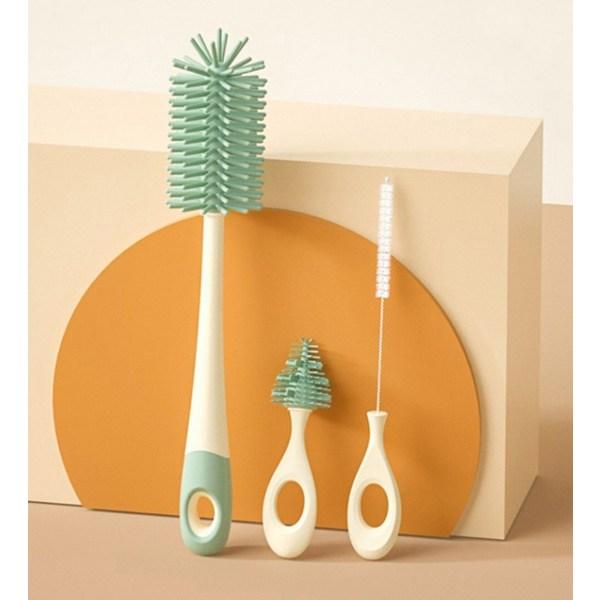 Jolly Life Силиконовая щетка для бутылочек + набор держателей, стандартный, зеленый, 1 комплект