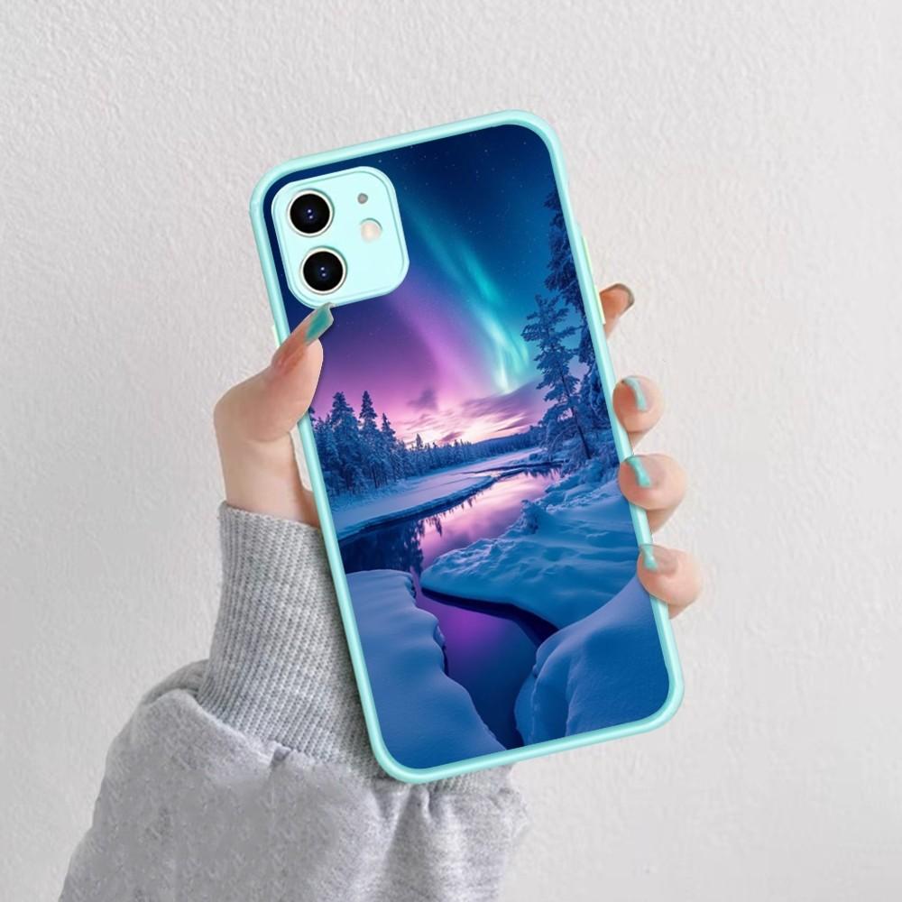Beautiful Northern Lights Phone Case For IPhone 14 11 12 13 Mini Pro Max 8 7 Plus X XR XS MAX Translucent Matte Cover