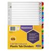 Marbig Manilla Plastic Tab Dividers A4 (Coloured) (1-20 Tab)