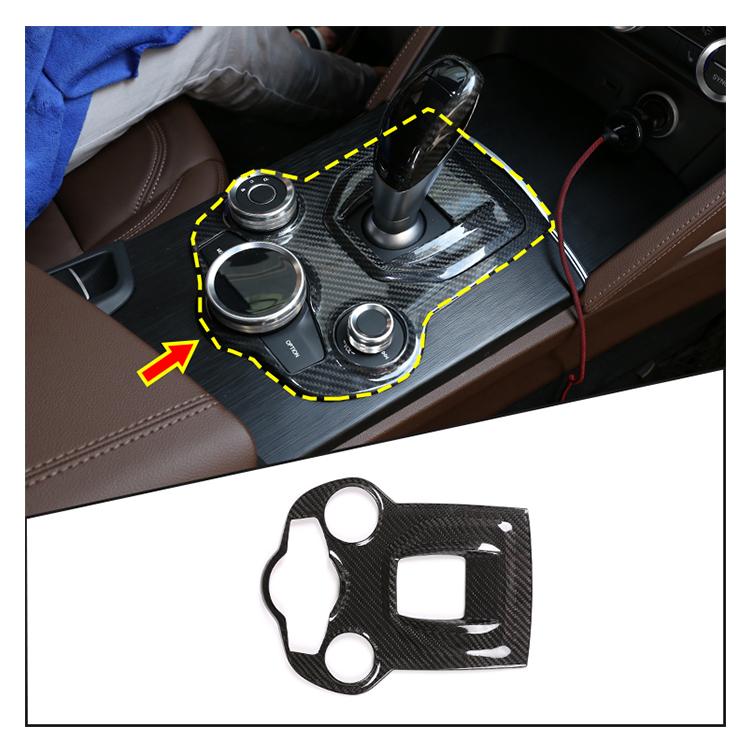 For Alfa Romeo Giulia Stelvio 2017-2020 Center Console Gear Shift Panel Frame Decorative Cover Real Carbon Fiber Car Accessories