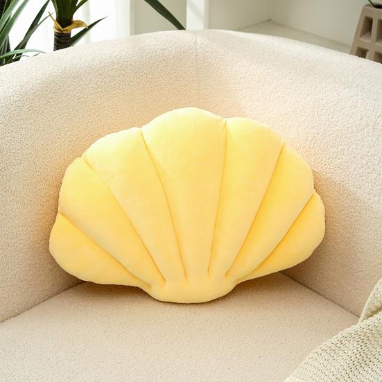 Shell-Shaped Stuffed Pillow Cushion Super Soft Wear Resistant Vibrant Color Seashell Bed Sofa Cushion Home Decoration