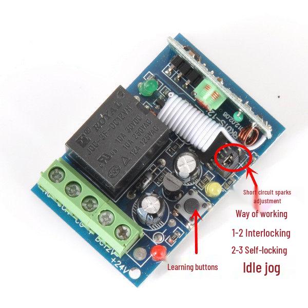 DC 12V Single Channel Long-Distance Momentary Remote Control Switch with Learning Code