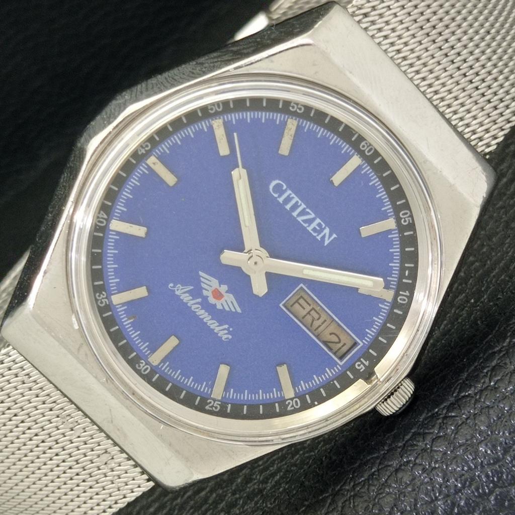 Б/у винтажные мужские часы Citizen Automatic 8200 из Японии с синим циферблатом a434819-2 R123-a434819
