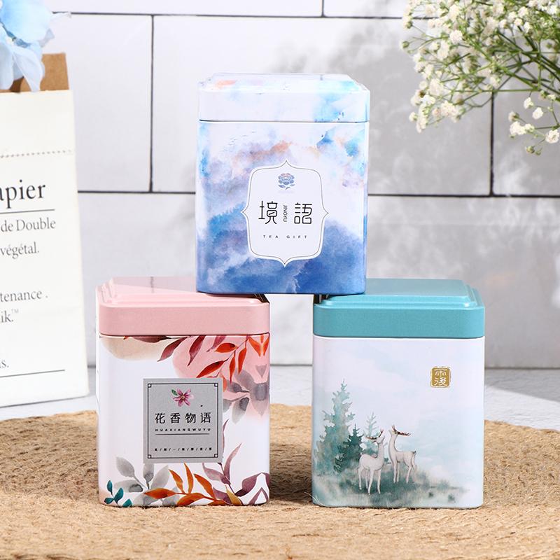 Запечатанная коробка для чая, кухонный контейнер для хранения, жестяная банка, квадратная банка, железо для конфет, винтажный
