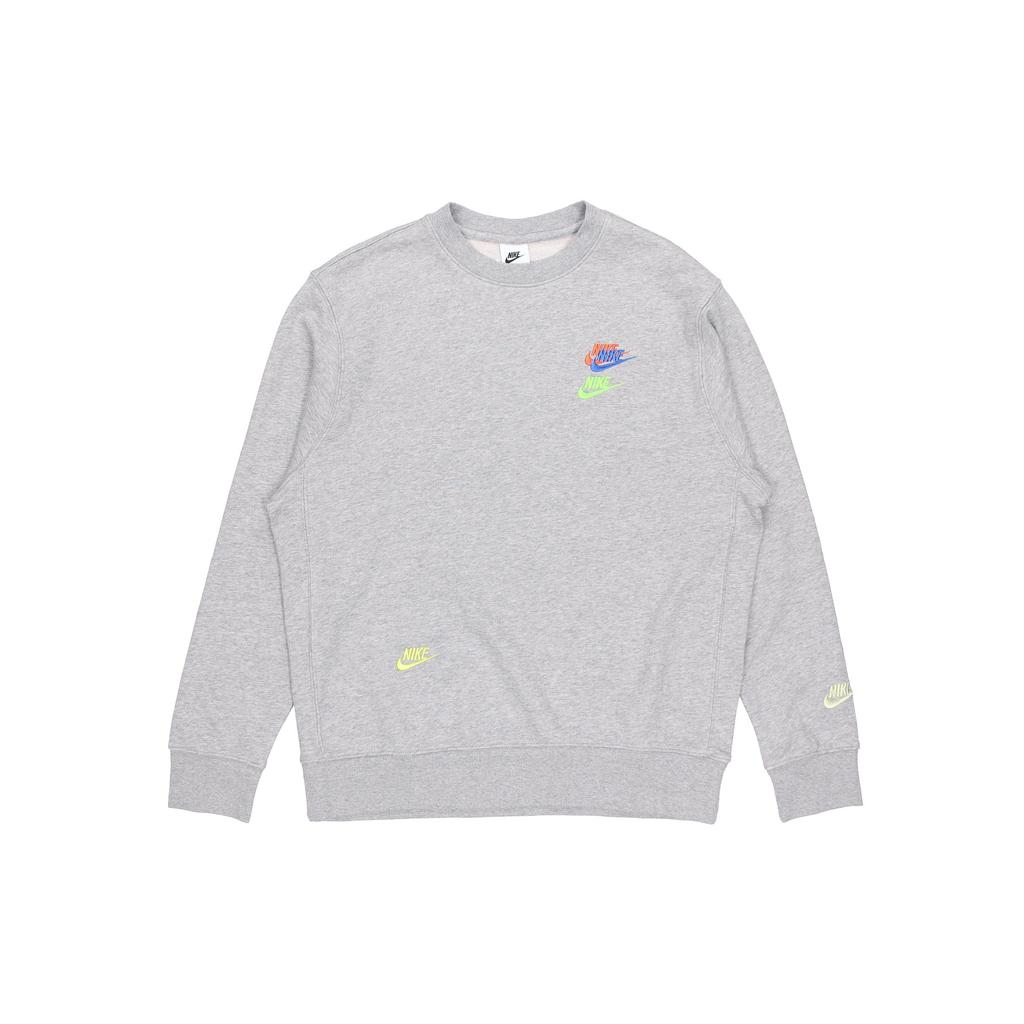 Nike Contrast Logo Crew Neck Pullover Sweatshirt Men Sweatshirt Grey DJ6915-063
