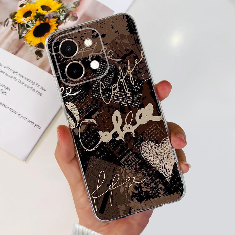 Для Vivo Y28 4G Чехол V2352 Милый Кот Панда Расписная Крышка Мягкий Силиконовый Чехол для Телефона Для Vivo Y28 Y 28 VivoY28 4G Funda 6.68'' Coque