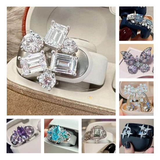 1 шт. Наушник-клипса с блестящим декором из стразов, простая установка, защелкивающийся дизайн, декоративный зажим для наушников для DIY