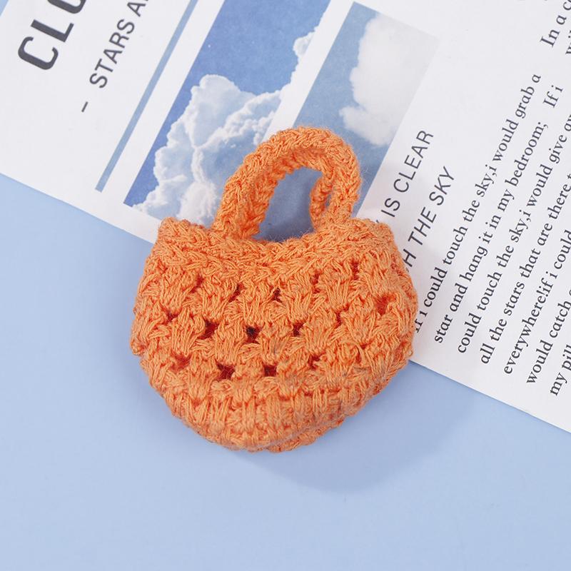 Милая мини-кукла с полой маленькой сумкой, аксессуары для вязания крючком из шерсти, кукла из хлопка, украшение BJD