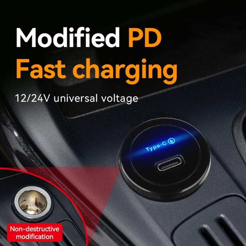 Автомобильные зарядные розетки 12 В/24 В с портом Type C PD3.0, Панель USB для быстрой зарядки для грузовиков и автобусов