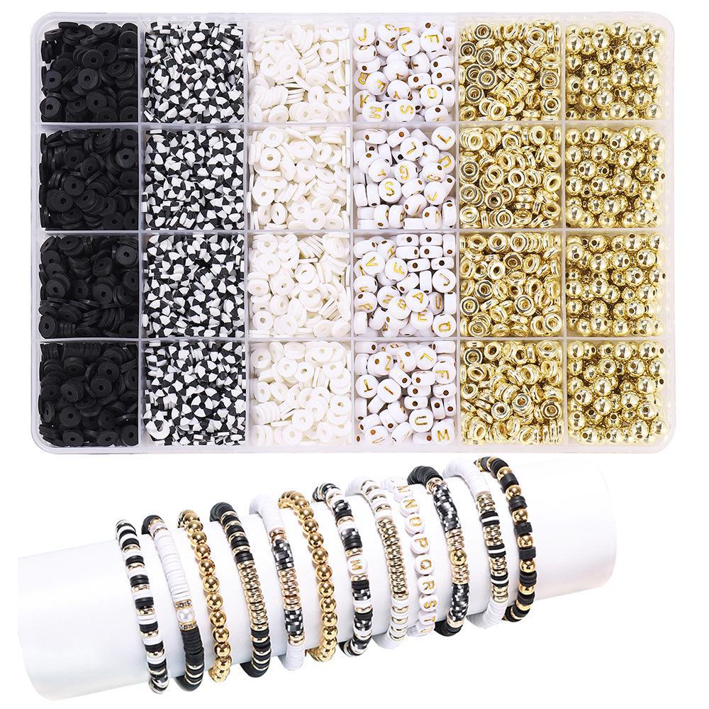 Набор для изготовления браслета из 24-сетчатой глины и рисовых бусин: Бусины 3 мм в 23 цветах для самодельных украшений